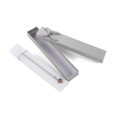 Silver Rectangle Paper Necklace Boxes