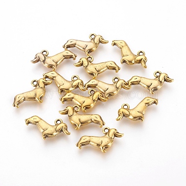 Antique Golden Dog Alloy Charms