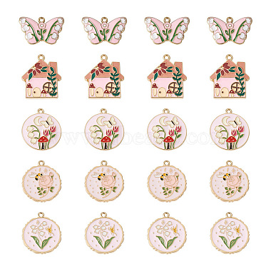 20Pcs 5 Style Rack Plating Alloy Enamel Pendants(ENAM-YS0001-09)-25