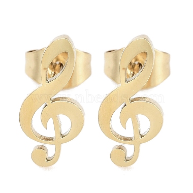 Musical Note 304 Stainless Steel Stud Earrings