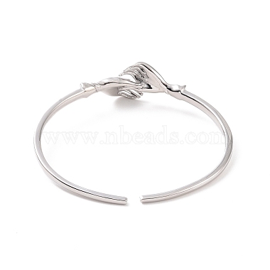 Латунный двойной браслет-манжета для объятий для женщин(BJEW-G661-01P)-2
