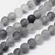 Frosted Natural Cloudy Quartz Round Beads Strands(G-F255-02-10mm)-1