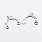 Non-Tarnish 304 Stainless Steel Chandelier Component Links, 3 Loop Connectors, Arch, Stainless Steel Color, 8.5x9x0.5mm, Hole: 1mm(X-STAS-G139-01P)