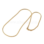 304 Stainless Steel Box Chain Necklaces for Unisex, Ion Plating(IP), Real 18K Gold Plated, 19.72 inch(50.1cm)(NJEW-K305-02A-G)