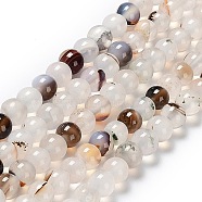 Natural Agate Beads Strands, Round, Dyed & Heated, 6mm, Hole: 1mm, about 64pcs/strand, 14.5 inch(G-D845-04-6mm)