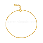 Exquisite Design S925 Sterling Silver Satellite Chain Bracelets for Women, Golden, 7-1/8 inch(18cm)(DF0841-1)