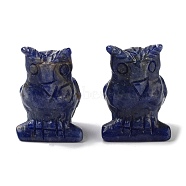 Natural Sodalite Carved Figurines, for Home Office Desktop Decoration, Owl, 15.5~18.5x13~15x22~24mm(DJEW-L023-G12)