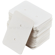 300Pcs Paper Jewelry Earring Display Cards with Hanging Hole, Rectangle, White, 35x25x0.5mm(CDIS-SP0001-05A)