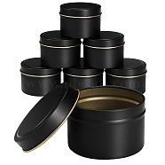 Tinplate Candle Tins, with Slip-On Lids, for Making Candles, Arts & Crafts, Dry Storage, Party Favors and More, Black, 6.8x4.85cm, Inner Diameter: 6.05cm, 20pcs/box(CON-SZ0001-11)