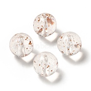 Transparent Acrylic Beads, with Gold Foil, Round, Clear, 15.5x15mm, Hole: 2mm(MACR-J123-09)