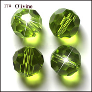 Imitation Austrian Crystal Beads, Grade AAA, Faceted(32 Facets), Round, Yellow Green, 8mm, Hole: 0.9~1.4mm(SWAR-F021-8mm-252)