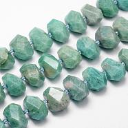 Natural Amazonite Bead Strands, Nuggets, 15~25x13~17mm, Hole: 2.5mm, about 26pcs/strand, 16 inch(G-H038-22)