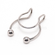 Wire Wrap Nose Ring for Teen Girl Women, 304 Stainless Steel Nose Cuff Non Piercing Jewelry, Stainless Steel Color, 17.5x14x5mm(AJEW-TAC0029-08P)