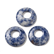 Natural Blue Spot Jasper Pendants, Donut/Pi Disc Charms, 27.5~28x4.5~5.5mm(G-T122-76Q)