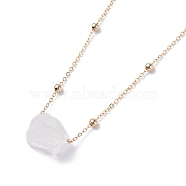 Natural Quartz Crystal Stone Pendant Necklace for Women, Golden, 17-3/4 inch(45cm)(NJEW-JN03781-02)