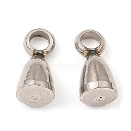 201 Stainless Steel Tail Chain Drop Charms, Stainless Steel Color, 6x3mm, Hole: 1.4mm(STAS-D061-04D-P)