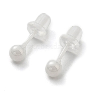Hypoallergenic Bioceramics Zirconia Ceramic Round Ball Stud Earrings, Stud Post Earrings, WhiteSmoke, 4mm(EJEW-Q768-18G)
