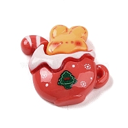 Christmas Bear Theme Opaque Resin Decoden Cabochons, Cup, Tableware, 22x21.5x7.5mm(RESI-S397-02D)