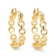 Rack Plating Brass Star Hoop Earrings for Women, Cadmium Free & Lead Free, Golden, 22x20x6mm, Pin: 0.5x0.8mm(KK-E033-07G)