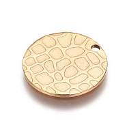 Ion Plating(IP) Stainless Steel Pendants, Flat Round, Golden, 15x1mm, Hole: 1.5mm(STAS-I098-03-G)