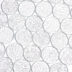 30Pcs Transparent Glass Mosaic Tiles, Water Ripple Texture, for Mosaic Wall Art, Flat Round, Clear, 25x3mm(DIY-OC0009-39A)