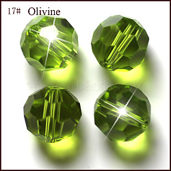 Imitation Austrian Crystal Beads, Grade AAA, K9 Glass, Faceted(32 Facets), Round, Yellow Green, 8mm, Hole: 0.9~1.4mm(SWAR-F021-8mm-252)