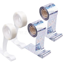 Self-Adhesive Bird Repellent Scare Tape, with Balloon Attachment Glue Point, Removable Glue Points Stickers, Mixed Color, 13mm, 56x46mm, 4rolls/set(DIY-NB0003-90)