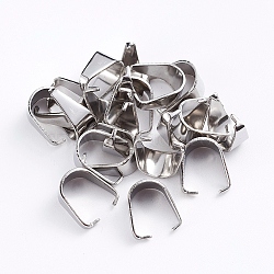 Stainless Steel Snap on Bails, Stainless Steel Color, 13x7.5mm, Inner Size: 11.5mm, Pin: 1mm(YS-TAC0003-05D-P)