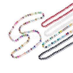 5Pcs 5 Style Bling Glass Beaded Necklaces Set for Women, Mixed Color, 35.43 inch(90cm), 1Pc/style(NJEW-JN04056)