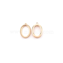 Brass Pendant Cabochon Settings, Oval, Light Gold, 22.5x15x3.5mm, Hole: 1.5mm, Tray: 18x13mm(KK-WH0047-05)