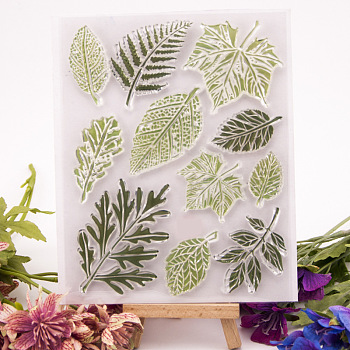 Silicone Stamps, for DIY Scrapbooking, Photo Album Decorative, Cards Making, Stamp Sheets, Leaf Pattern, 18x14x0.2cm