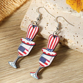 American Independence Day Ice Cream Wood Dangle Earrings, Independence Day Earrings, Colorful