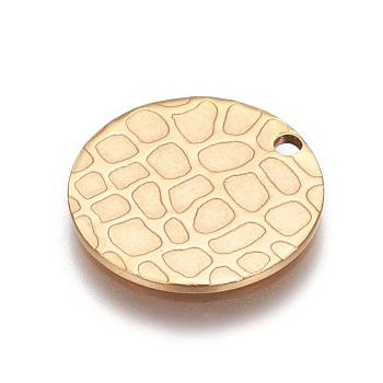 Ion Plating(IP) Stainless Steel Pendants, Flat Round, Golden, 15x1mm, Hole: 1.5mm