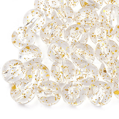 Gold Round Acrylic Beads