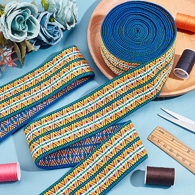 Ethnic Style Embroidery Flat Nylon Elastic Rubber Cord/Band(OCOR-CA0001-08)-4