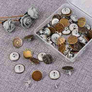 60 Sets 6 Styles Iron Button Pins for Jeans(IFIN-SZ0001-11)-3