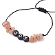 bracelets de perles tressées en pierre de soleil naturelle(BJEW-JB09608-02)-2