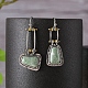 boucles d'oreilles pendantes trapèze en turquoise synthétique(EJEW-G370-01AS)-1