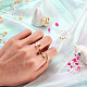 4Pcs 4 Style Snake & Smiling Face & Star Brass Cuff Rings for Her(RJEW-CW0001-01)-5