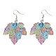 Spray Painted Stainless Steel Maple Leaf Dangle Earrings(EJEW-I256-14P)-1
