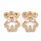 Rack Plating Brass Micro Pave Clear Cubic Zirconia Pendants(KK-T060-09-RS)-2