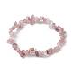 Bracelets extensibles en perles de quartz rose naturel pour femmes(BJEW-JB10046-15)-1