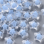 Transparent Acrylic Beads, Bead in Bead, Faceted, Star, Cornflower Blue, 14x15x8.5mm, Hole: 2mm, about 518pcs/500g(TACR-S152-02A-SS2113)