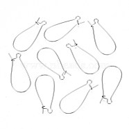 304 Stainless Steel Hoop Earring Findings, Kidney Ear Wire, Rings, Stainless Steel Color, 33x14x0.6mm, Pin: 0.6mm(STAS-S117-008E-01)
