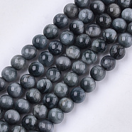 Natural Hawk's Eye Beads Strands, Eagle Eye Stone, Grade A, Round, 8mm, Hole: 1mm, about 23~25pcs/strand, 7.6 inch(X-G-S333-8mm-027)