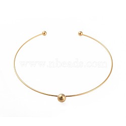 304 Stainless Steel Choker Necklaces, Rigid Necklaces, Neck Wire Necklaces, Rigid Necklaces, Golden, 5-3/4 inch(14.5cm), 2mm(NJEW-JN02498)