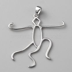 1Pc 925 Sterling Silver Pendant Findings, Cabochon Settings, Twist, Platinum, 33x33x1mm, Hole: 5x3mm(STER-PH0002-23)