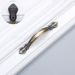 Retro Alloy Drawer Pull Bow Handles, Cabinet Pulls Handles for Drawer, Doorknob Accessories, Antique Bronze, 110x12.5x19mm, Hole Center: 64mm(CABI-PW0001-018A-01AB)
