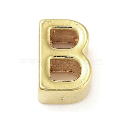 304 Stainless Steel Pendants, Real 24K Gold Plated, Letter B, 8x5.5x4mm, Hole: 1.4mm(STAS-S137-01G-B)