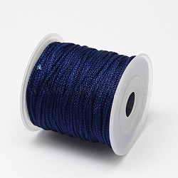 Braided Nylon Threads, Prussian Blue, 2mm, about 25.15 yards(23m)/roll(NWIR-N003-2mm-15D)